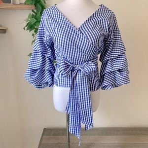 Luxe Gingham Parisian Blouse